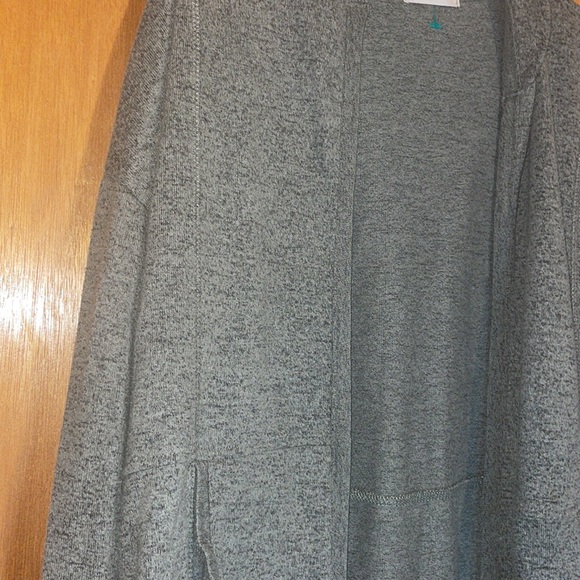 •ALTAR'D STATE•HEATHERED GREEN OPEN FRONT CURVY HEM CARDIGAN SWEATER SIZE MEDIUM - Picture 4 of 10